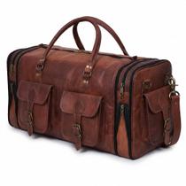 Mala de Couro Vintage 81cm para Viagem e Academia Mala de Couro Vintage 81cm para Viagem e Academia