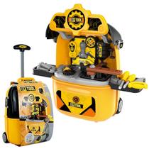 Mala de Ferramentas Diy Toll Bancada Com Diversos Acessórios Brinquedo Infantil Meninos +3 Anos