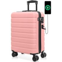Mala de Mão AnyZip AZ102 - 21cm - Hardside PC ABS Rosa Mala de Mão AnyZip AZ102 - 21cm - Hardside PC ABS Rosa