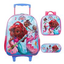 Mala de Rodinha Ariel kit com Lancheira e Estojo Xeryus