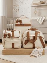 Mala de Rodinha Premium +2 Bolsas térmicas Marrom Baby