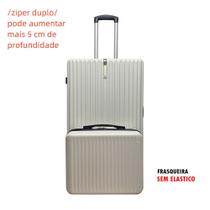 Mala de viagem 23KG com rodinhas ABS ziper dulpo Grande para descpachar expansivel