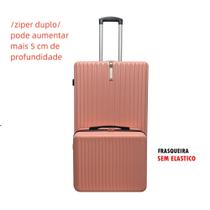 Mala de viagem 23KG com rodinhas ABS ziper dulpo Grande para descpachar expansivel