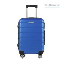 Mala de Viagem Bordo Até 10Kg Multmaxx Rígida ABS Rodinhas 360º Com Cadeado e Senha Azul