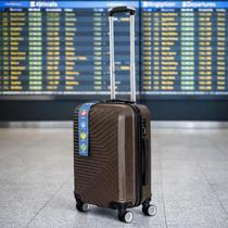 Mala de Viagem Bordo Pequena 10 kg com Rodinhas Removíveis Giratórias 360 ABS Resistente ANAC Cor:Café