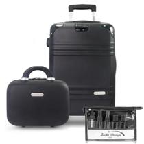 Mala de Viagem Bordo Pequena Bagagem Mão Rígida ABS 10 KG Aprovada Cabine Rodas 360 Kit Frasqueira Necessaire Frascos