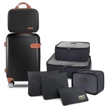 Mala de Viagem Bordo Pequena Mão Rígida 10 KG Aprovada Rodinha Kit Frasqueira Organizador Premium
