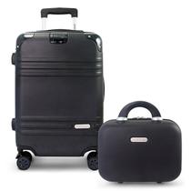 Mala de Viagem Bordo Pequena Mão Rígida ABS 10 KG Aprovada Cabine Rodas 360 + Frasqueira Maleta Necessaire