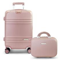 Mala de Viagem Bordo Pequena Mão Rígida ABS 10 KG Aprovada Cabine Rodas 360 Kit Frasqueira Necessaire