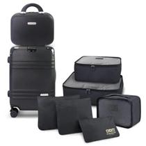 Mala de Viagem Bordo Pequena Mão Rígida ABS 10 KG Aprovada Cabine Rodinha Kit Frasqueira Organizador Mala de Viagem Bordo Pequena Mão Rígida ABS 10 KG Aprovada Cabine Rodinha Kit Frasqueira Organizador