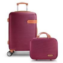 Mala de Viagem Bordo Pequena Mão Rígida ABS 10 KG Aprovada Cabine Rodinha Kit Frasqueira Premium