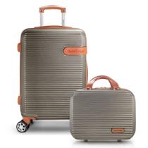Mala de Viagem Bordo Pequena Mão Rígida ABS 10 KG Aprovada Rodinha Kit Frasqueira Premium Mala de Viagem Bordo Pequena Mão Rígida ABS 10 KG Aprovada Rodinha Kit Frasqueira Premium
