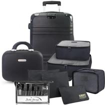 Mala de Viagem Bordo Pequena Rígida 10 KG Bagagem ABS Rodinha Frasqueira Conjunto Organizador Frasco