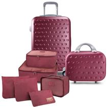 Mala de Viagem Bordo Pequena Rígida Cabine 10 KG Aprovada ANAC ABS Rodinhas 360 Frasqueira Kit Organizador Mala de Viagem Bordo Pequena Rígida Cabine 10 KG Aprovada ANAC ABS Rodinhas 360 Frasqueira Kit Organizador