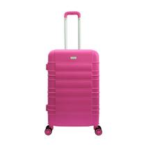 Mala de Viagem Expansiva Rigida Roda Dupla 360 Cadeado Embarque Bagagem Aviao Media 23kg Abs Pink