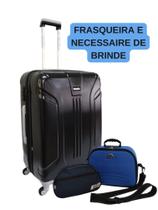 Mala de Viagem G 28kg Fibra + Frasqueira de Viagem + Necessaire de mão.