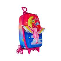 Mala De Viagem Infantil Com Rodinha Barbie Pegasus Multicor