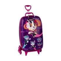 Mala De Viagem Infantil Com Rodinha Patrulha Canina 3D Roxa