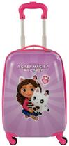 Mala De Viagem Infantil Pequena 10kg Bordo Escolar Menina Rodinhas 360º GABBY Abs Rígida Resistente Estampada Lilás Rosa