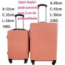 Mala de viagem kit 23kg ziper duplo ABS mala viagem 23kilos expansivel com roda 360