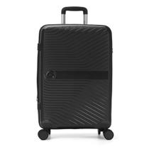 Mala de viagem media 23kg expansiva polipropileno preto