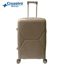 Mala de Viagem Média POLIPROPILENO CRUZEIRO 23kg Giratória 360º Expansiva Cadeado TSA Rodas Duplas 6000M Cor:Bege