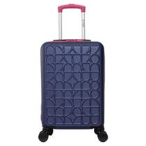 Mala de Viagem Pequena Bordo ABS Rodas Duplas 360 Cadeado TSA - Yins YS21227A - AZUL/ROSA