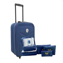 Mala de Viagem Pequena Legacy Medidas de Bordo ANAC 55x35x25 10KG com Organizador de Viagem 6 Peças