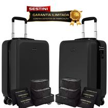 Mala de Viagem Premium Sestini com Kit Organizador, Super Resistente com GARANTIA VITALÍCIA, ORIGINAL com Padrão ANAC Mala de Viagem Premium Sestini com Kit Organizador, Super Resistente com GARANTIA VITALÍCIA, ORIGINAL com Padrão ANAC
