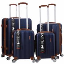 Mala De Viagem Rígida Abs Com 4 Peças Rodinhas 360º Expansível