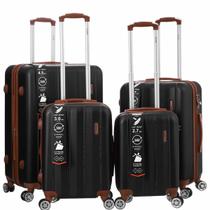 Mala De Viagem Rígida Abs Com 4 Peças Rodinhas 360º Expansível