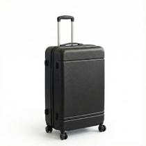 Mala de Viagem Rígida ABS Rodas Duplas 360 Preta Lisa - Escolha Tamanho P ou M