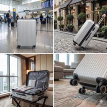 Mala de Viagem Rígida em ABS 4 Rodas 360 Graus Prata LTX