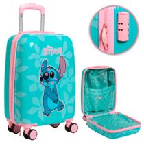 Mala de Viagem Stitch Juvenil Pequena Rodas 360 Reforçada