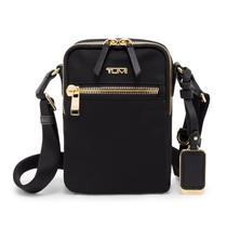 Mala de viagem transversal TUMI Voyageur Persia Nylon preta/dourada