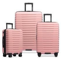 Mala de viagem U.S. Traveler Boren, policarbonato, rosa, 3 peças