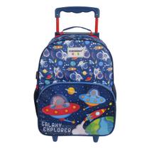 Mala Escolar G com Rodinhas Infantil Menino Astronauta Galaxy Explorer Container Kids