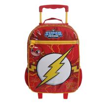 Mala Escolar G com Rodinhas + Squeeze 340ml Infantil Menino The Flash DC Superfriends