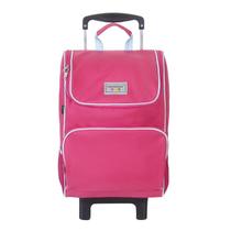 Mala escolar Infantil Menina G c/rodinhas - Rosa e azul