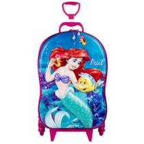 Mala Escolar Rodas Infantil A Pequena Sereia Moldura 3D