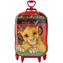Mala Escolar Rodas Infantil O Rei Leão Disney Moldura 3D Mala Escolar Rodas Infantil O Rei Leão Disney Moldura 3D