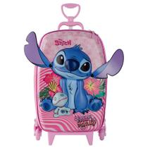 Mala Escolar Rodinhas Stitch Infantil Moldura Interativa 3D