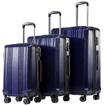Mala expansível Luggage Coolife PC+ABS, conjunto de 3 peças com fechadura TSA Mala expansível Luggage Coolife PC+ABS, conjunto de 3 peças com fechadura TSA