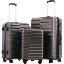 Mala expansível Luggage Coolife PC ABS TSA, conjunto de 3 peças, cinza Mala expansível Luggage Coolife PC ABS TSA, conjunto de 3 peças, cinza