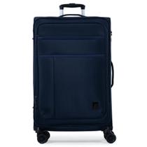 Mala Grande Poliéster 4 Rodas Lyon Azul Escuro