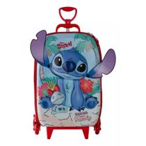 Mala Infantil 3D Stitch Praia Roda 360 graus Tripla - Maxtoy