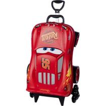 Mala Infantil Cars McQueen 3D com Rodinhas - Vermelha