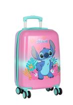 Mala Infantil De Viagem Bordo Stitch Disney Rodas 360 Rosa - Luxcel Mala Infantil De Viagem Bordo Stitch Disney Rodas 360 Rosa - Luxcel