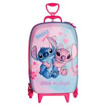 Mala Infantil Escolar Stitch e Angel 3D com Rodas Triplas 3857DM24 - Diplomata
