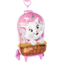 Mala Infantil Gatinha Marie 3D com Rodinhas - Rosa Mala Infantil Gatinha Marie 3D com Rodinhas - Rosa